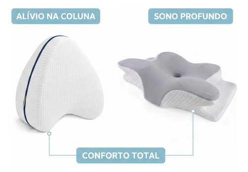 Kit Travesseiro Cervical + Almofada Ortopédica para Pernas - Imagem 4