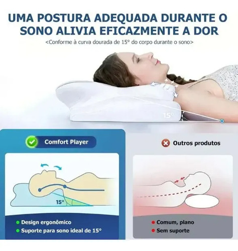 Travesseiro Cervical Ortopédico Espuma De Memória - Imagem 2