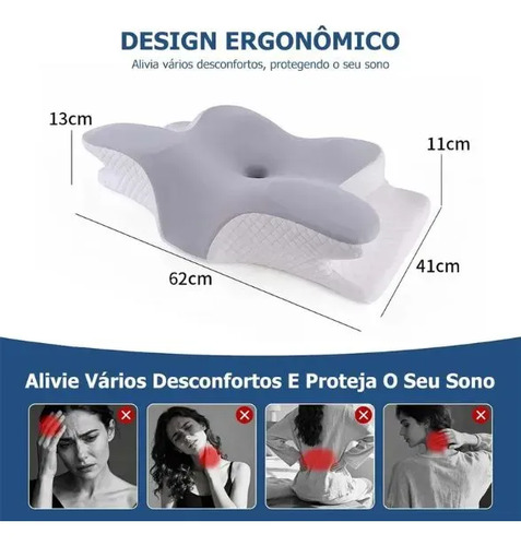Travesseiro Cervical Ortopédico Espuma De Memória - Imagem 5